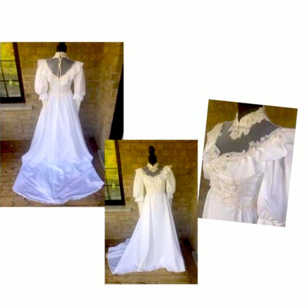 Vintage Victorian High Collar Wedding dress